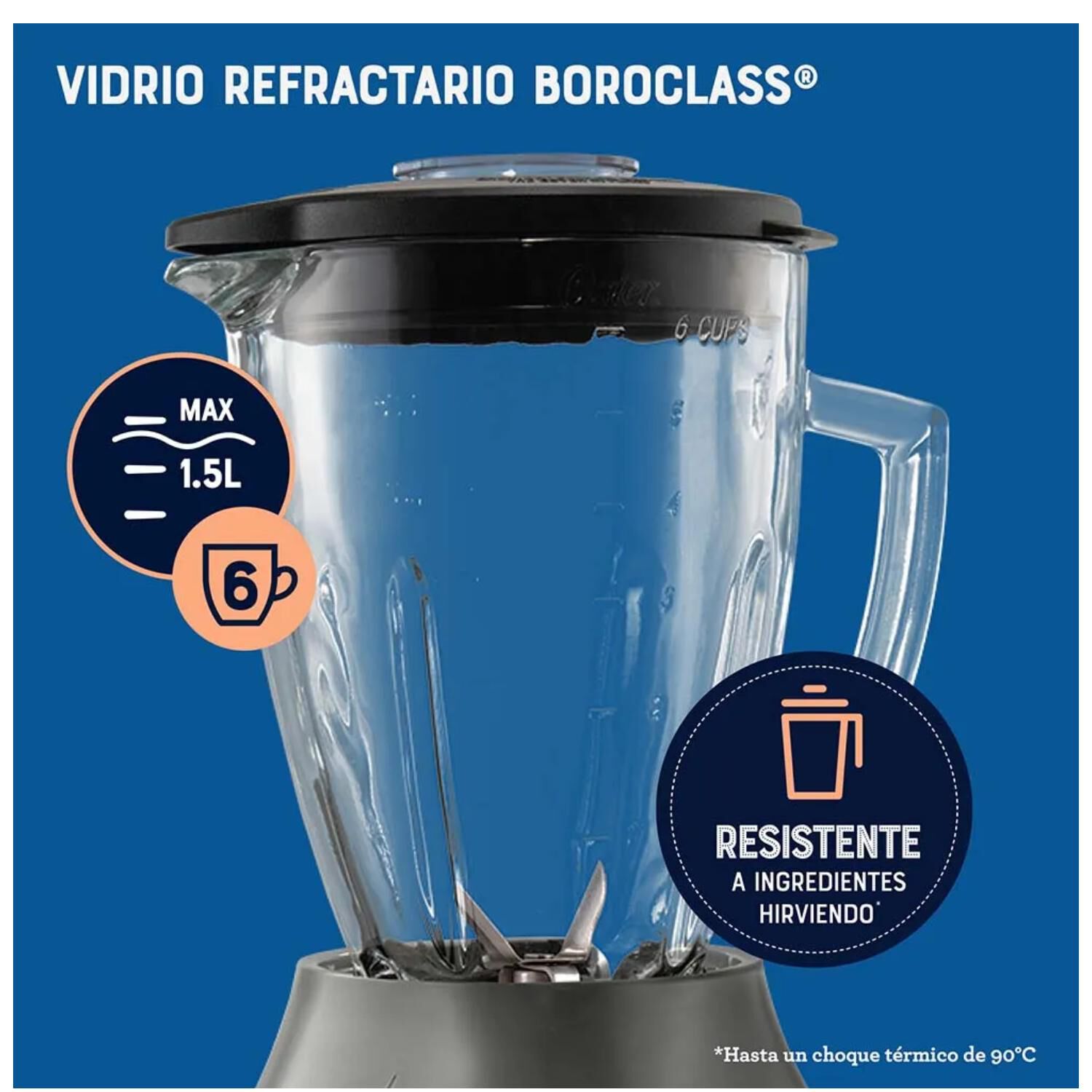 Licuadora Vaso Vidrio 1500ml 800w Blstpeg-gpb/rpb Oster image number 2.0