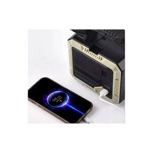 Lámpara Linterna Solar Led Portátil 4 En1 Kit De Herramientas Gris