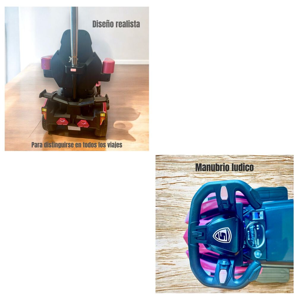 Correpasillo Andador Auto Con Manilla Lubabycas Rosado image number 4.0