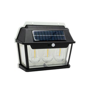 Foco Solar Luz Calida 3 Ampolletas Con Sensor De Movimientos