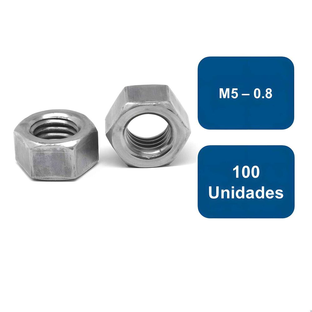 Tuerca Hexagonal Métrica Zincada M5-0.8 100un. - Anclajes image number 0.0