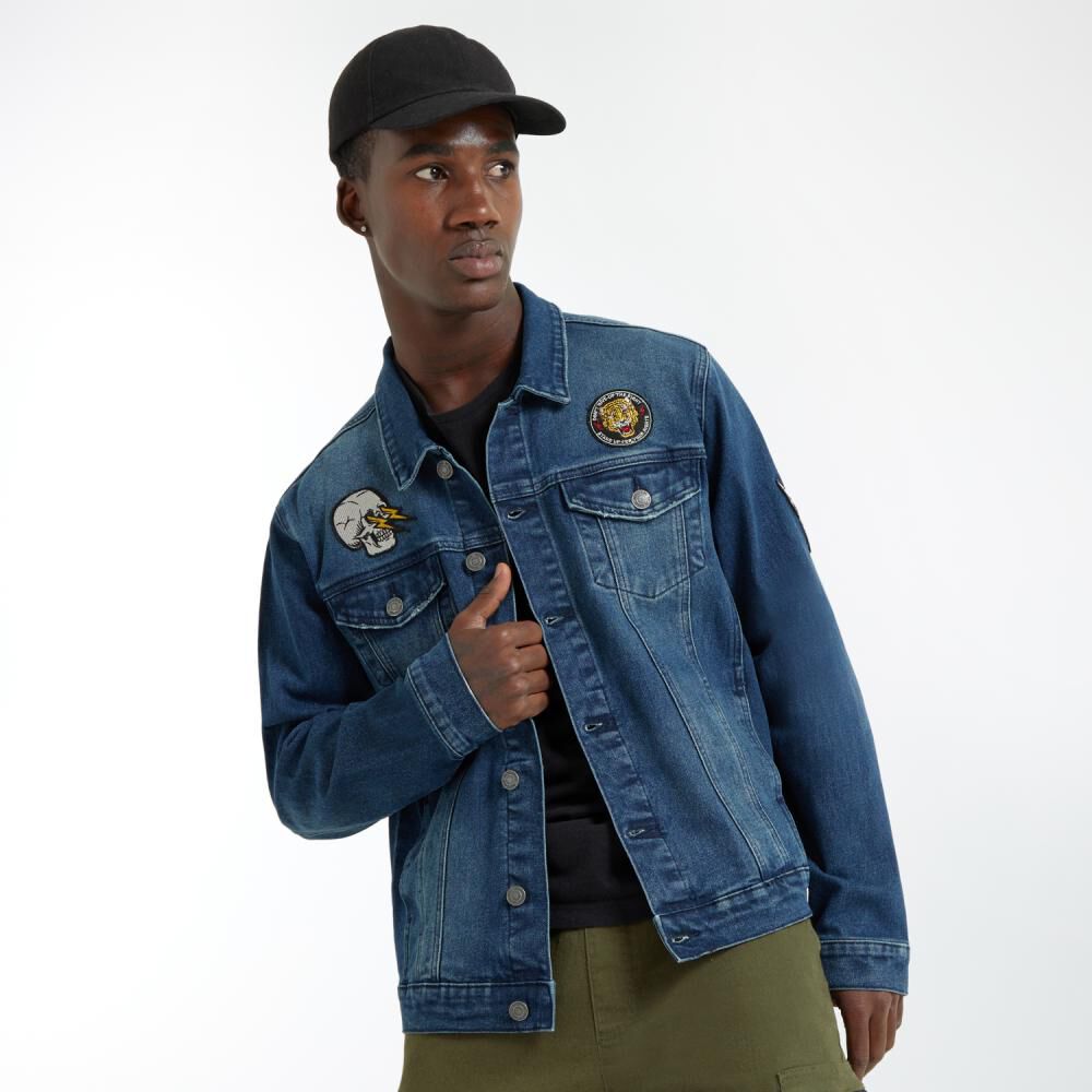 Chaqueta Denim Cuello Camisero Hombre Rolly Go image number 0.0