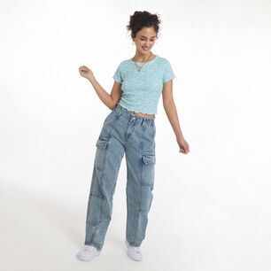 Polera Crop Micro Pint Manga Corta Cuello Redondo Mujer Freedom