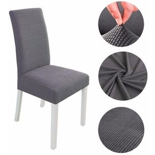 Funda Silla Polar Spandex Comedor Gris Oscuro 90% Poliéster