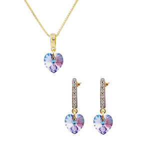 Conjunto Romance Gold Cristales Genuinos Vitral Light