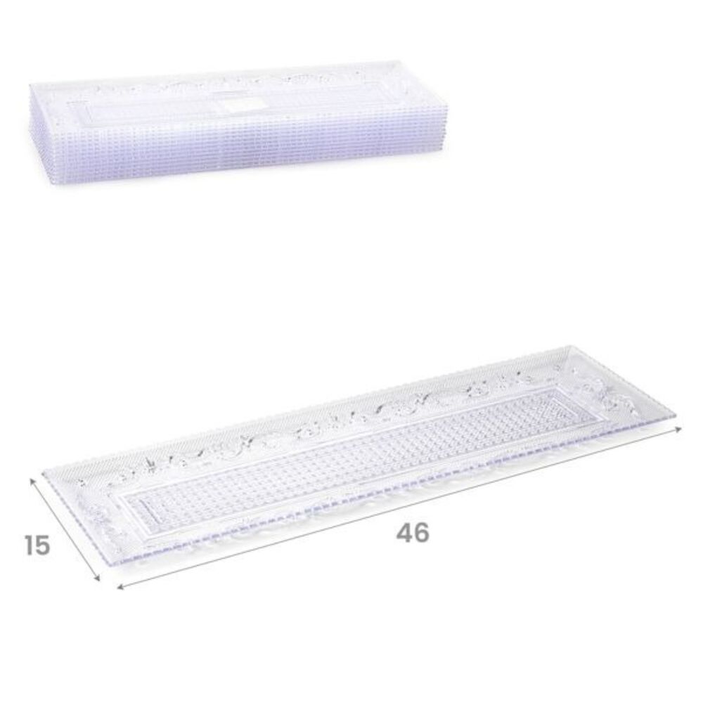 Bandeja Rectangular Crystal 15x46 Cm Transparente image number 0.0