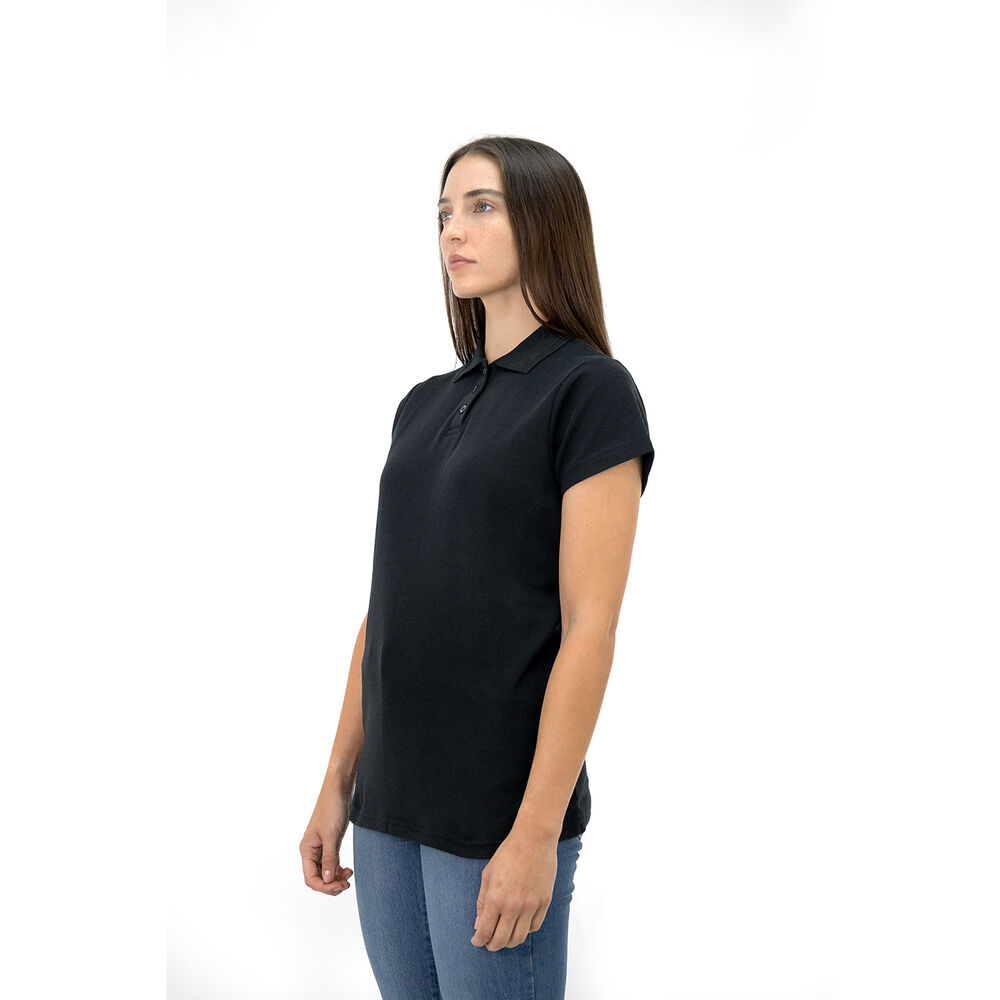 Polera Pique Quebec Manga Corta Negro Mujer image number 2.0