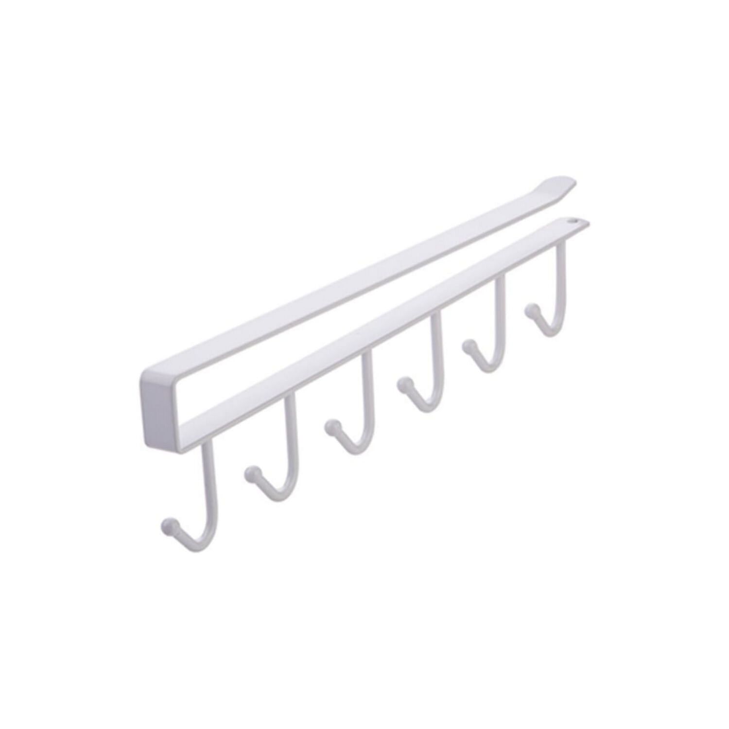 Colgador Organizador Soporte Tazas Utensilios Cocina Metal Blanco image number 0.0