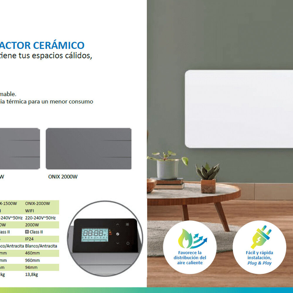 Estufa Radiador Calefactor Ónix Cerámico Antracita 1500w Primaterm image number 4.0