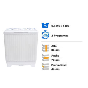 Lavadora Sindelen LC-6550 / 6.5 Kg  / 4 Kg