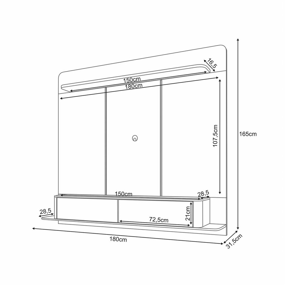 Home Panel Provenza 1.8 Tv 70" Off White Castaño image number 6.0