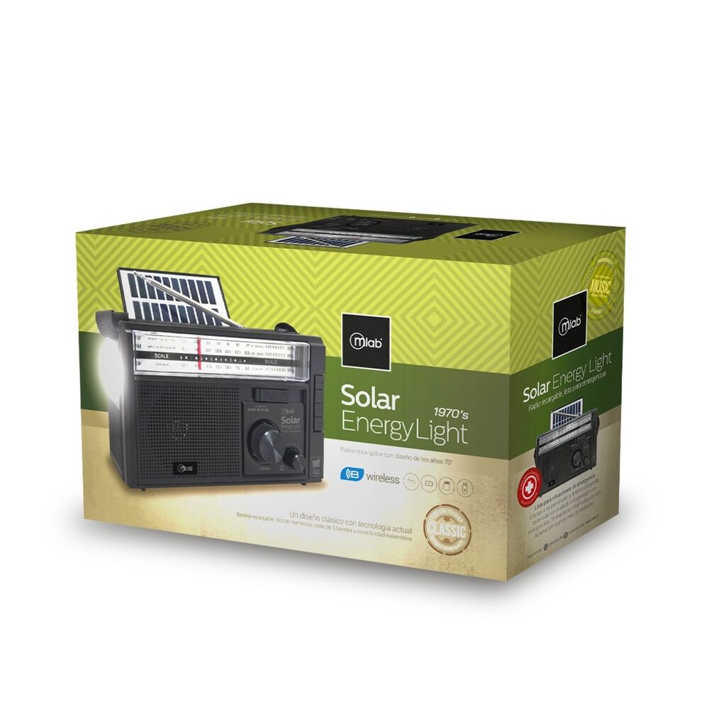 Radio Am/ Fm/ Sw/ Bt Recargable Usb-c + Carga Solar & Pilas image number 6.0