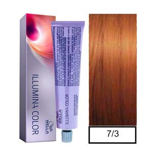 Wella - Tintura Permanente Illumina Color 7/3 Rubio Medio Dorado 60 Ml + Oxidante