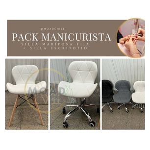 Set De 2 Sillas Mariposas Para Manicurista