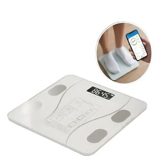 Balanza Pesa Digital De Ba&ntilde;o Inteligente Bluetooth Con App 180 Kg Color Blanco.