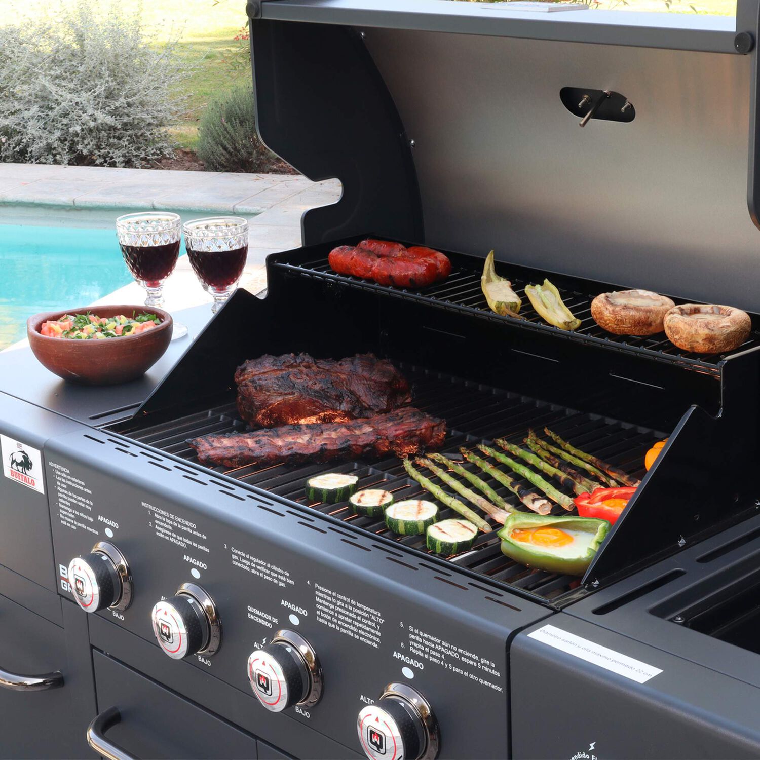 Parrilla Gas Buffalo Grey 4+1 Q + Funda De Regalo image number 5.0