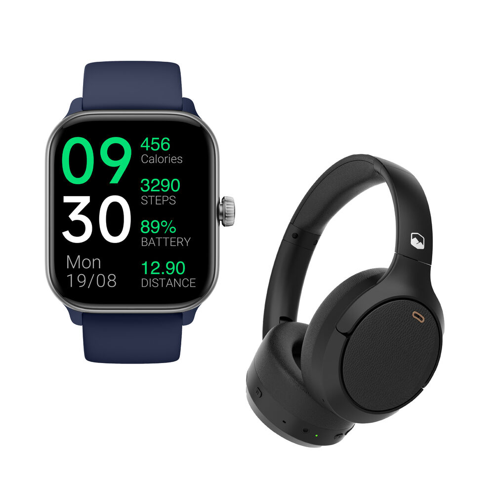 Pack Smartwatch Blue Rhythm + Audífonos Black Beatmaster image number 0.0
