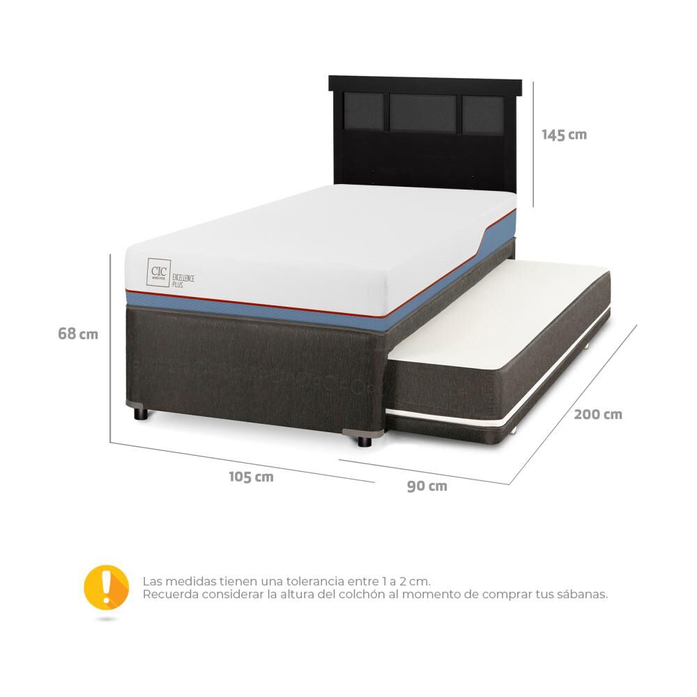 Cama Nido Cic Divan / 1.5 Plazas / Base Funcional + Respaldo image number 2.0