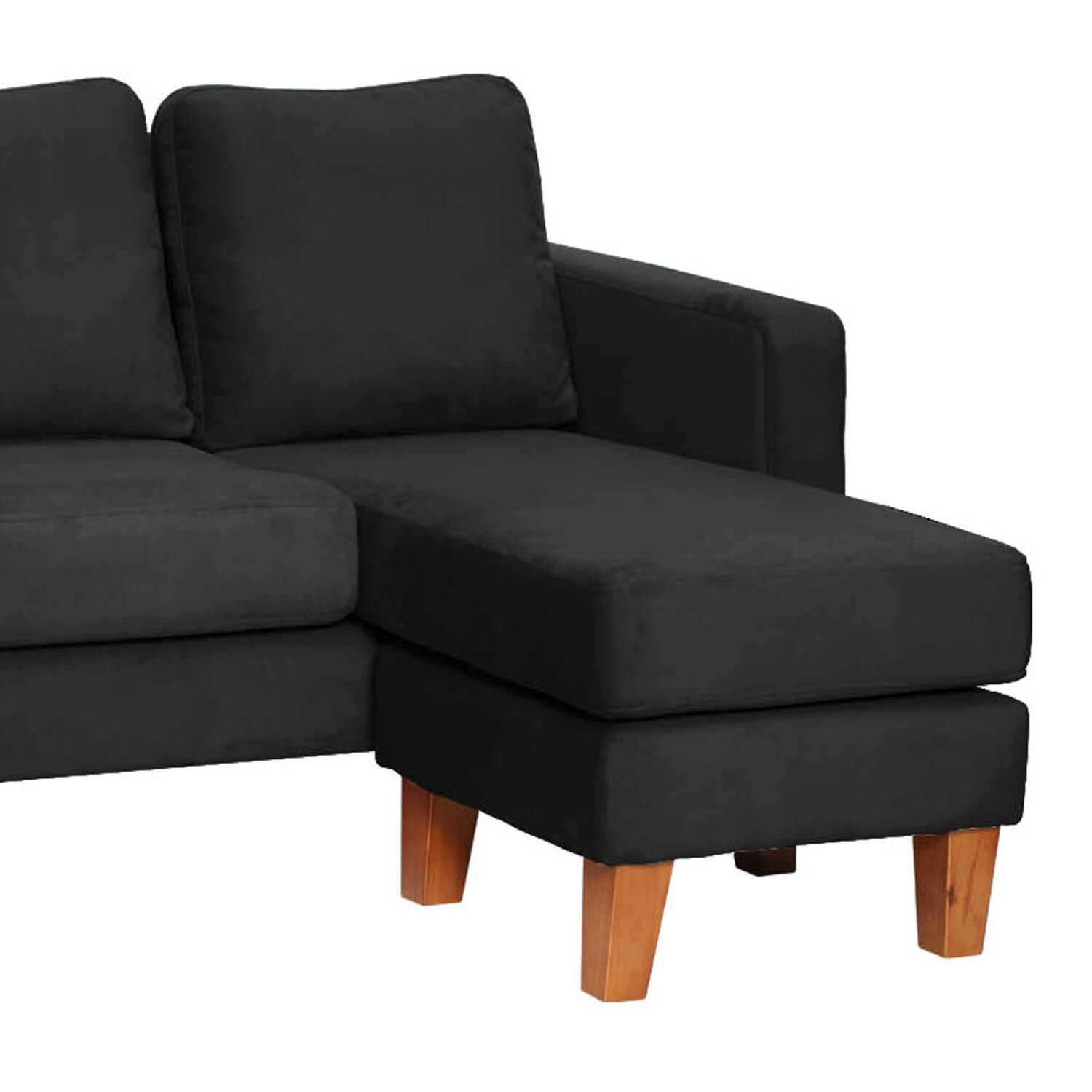 Seccional Venecia Intercambiable Tela Velvet Negro image number 3.0