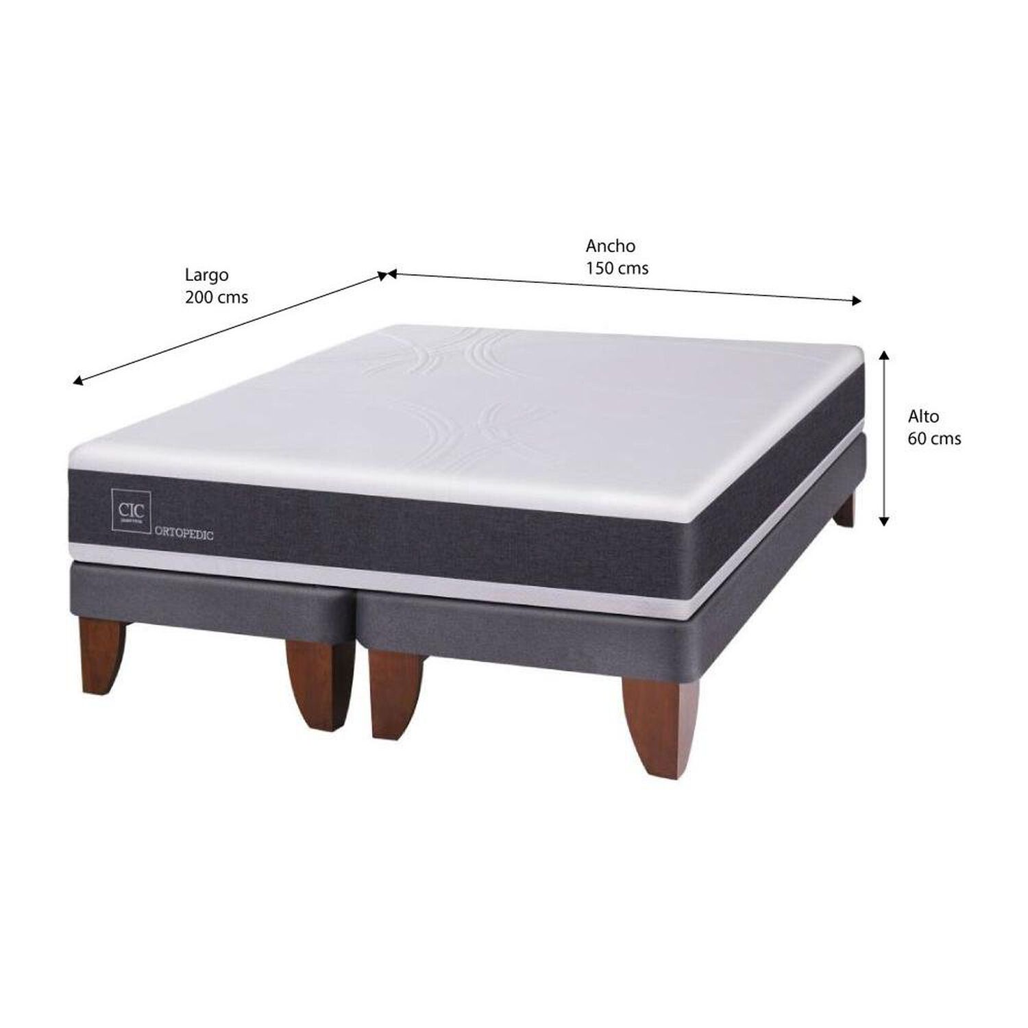 Cama Europea Cic New Ortopedic / 2 Plazas / Base Dividida image number 4.0
