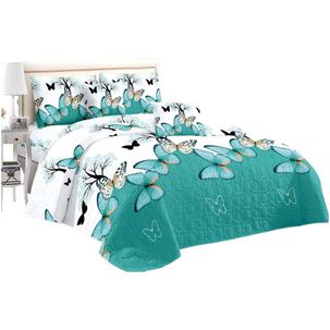 Cubrecama De Verano King 250cmx270cm Quilt + 2 Fundas De Almohada 50cmx70cm Cobertor Delgado