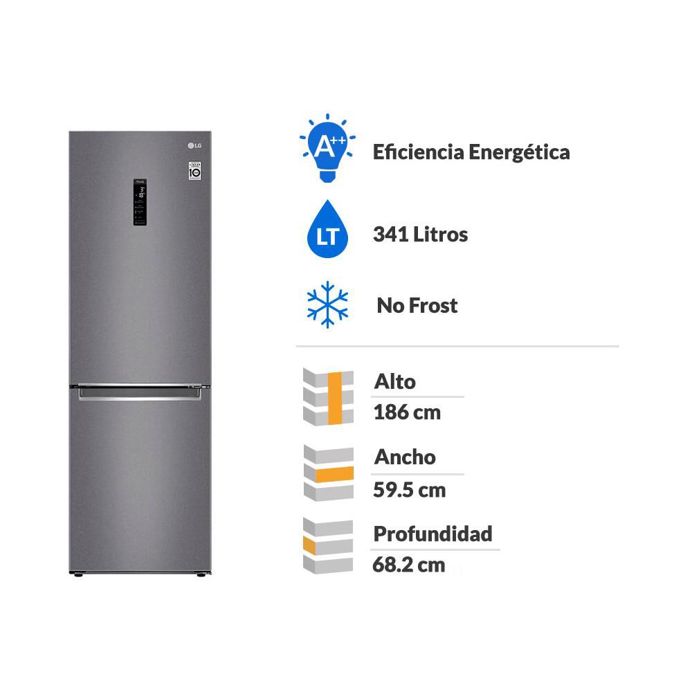 Refrigerador Bottom Freezer LG GB37MPD / No Frost / 341 Litros / A++ image number 1.0