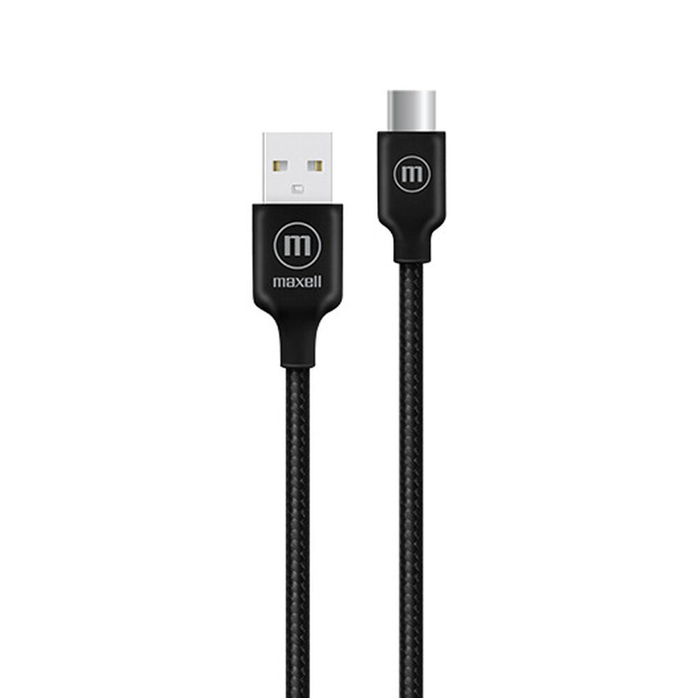 Cable Trenzado Usb A Usb C Maxell 2 Metros Carga R&aacute;pida Negro image number 1.0