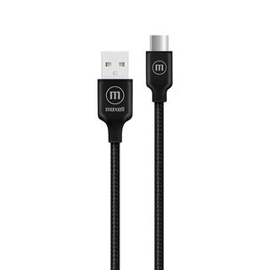 Cable Trenzado Usb A Usb C Maxell 2 Metros Carga R&aacute;pida Negro