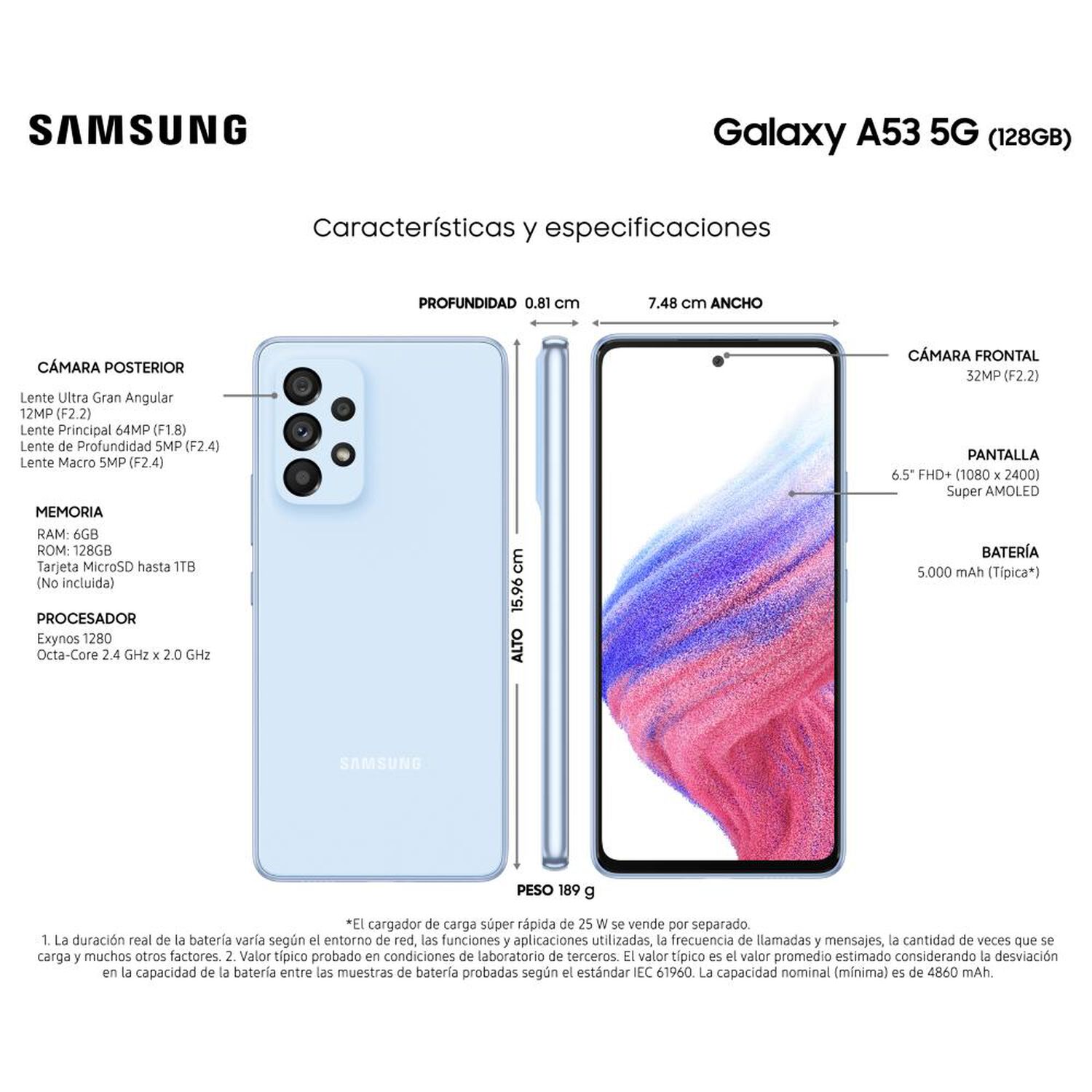 Smartphone Samsung Galaxy A53 / 5G / 128 GB / Liberado image number 1.0