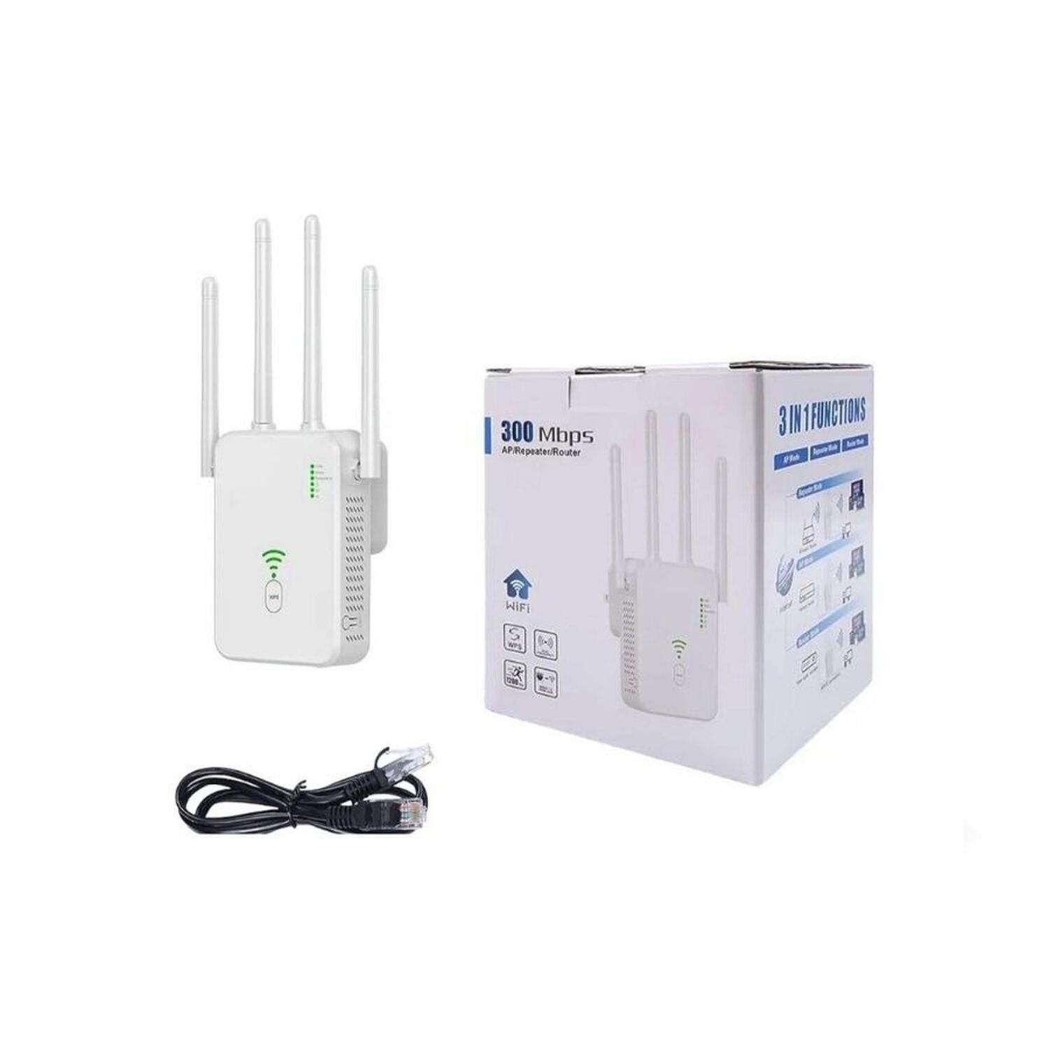 Repetidor Extensor Wifi 4 Antenas 300mbps 3 En 1 Banda 2.4ghz image number 3.0