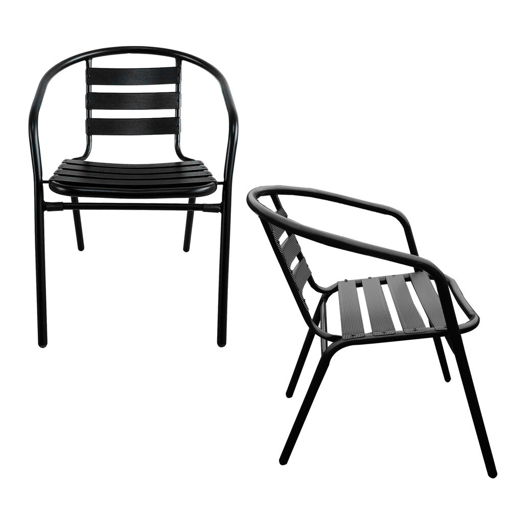 Pack 4 Sillas Terraza Acero 73x52x53cm Negro image number 3.0