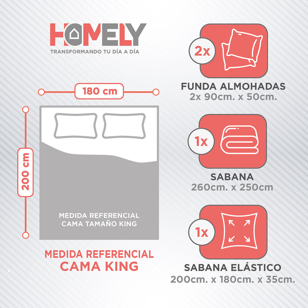 Juego De Sabanas King Homely 100 Gsm Suave 4 Piezas image number 2.0
