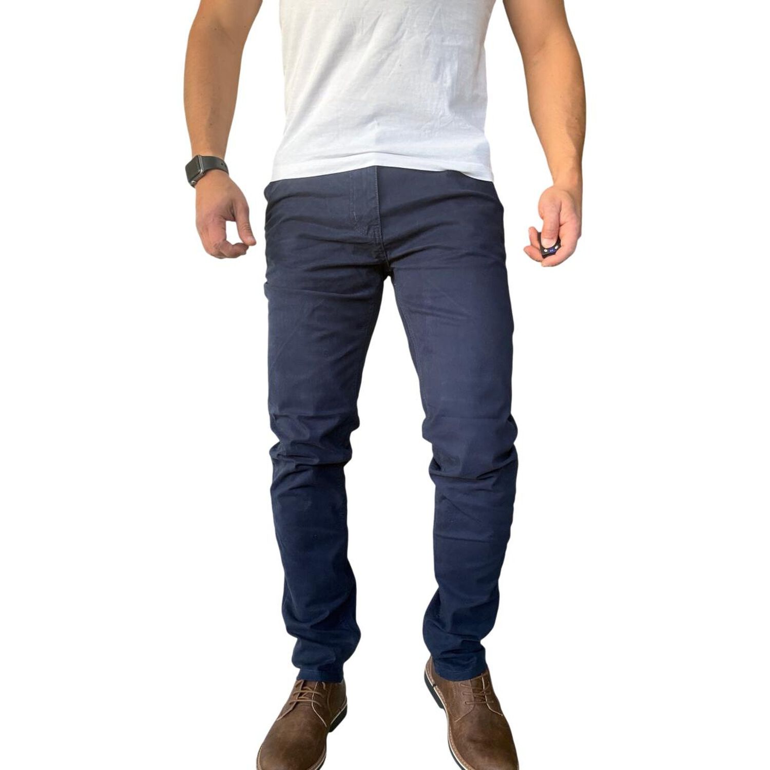 Pantal&oacute;n Elasticado Slim Fit Gabardina Hombre image number 18.0