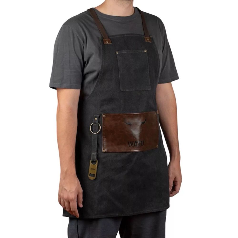 Delantal Premium Ajustable 62x78cm Wayu Parrilla Cocina Bbq image number 3.0