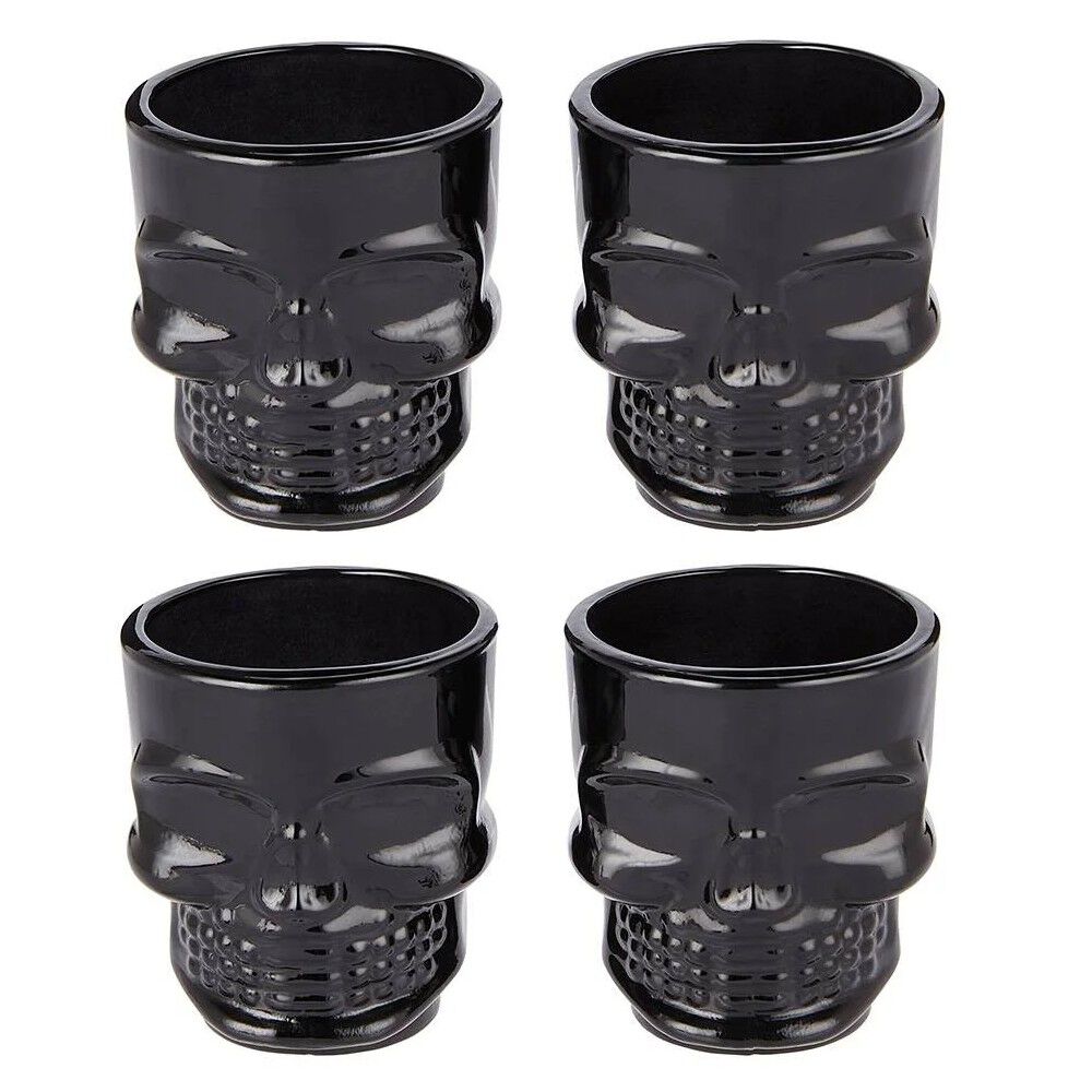 Set 4 Shot Vidrio Calavera Mexicana Tequila Cortito image number 0.0