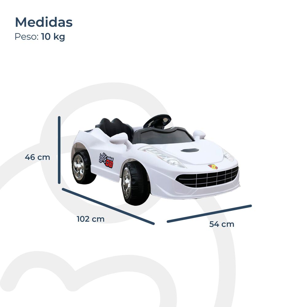 Auto A Bater&iacute;a Stingray Blanco Bebesit image number 5.0