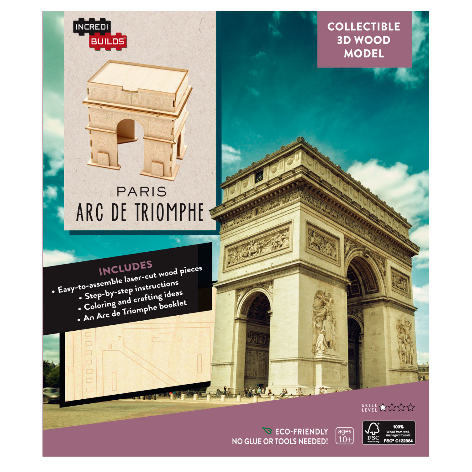 Paris: Arc De Triomphe - Libro Y Modelo Para Armar 3d-madera image number 0.0