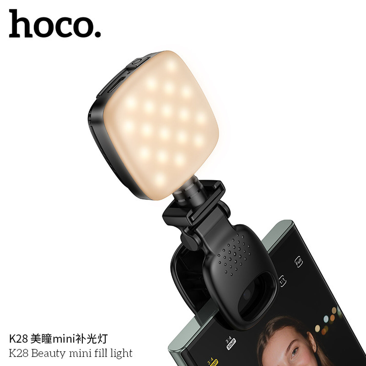 Hoco K28 Panel De Luz Led Luz Blanca / Calida Para Celulares Clip-on image number 1.0