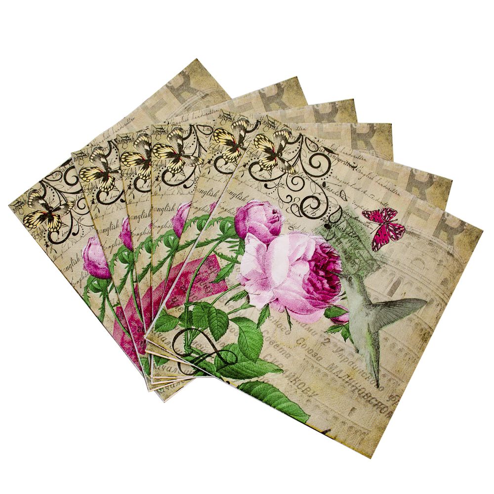 Pack 4 Paquetes De Servilleta Diseño Picaflor image number 1.0