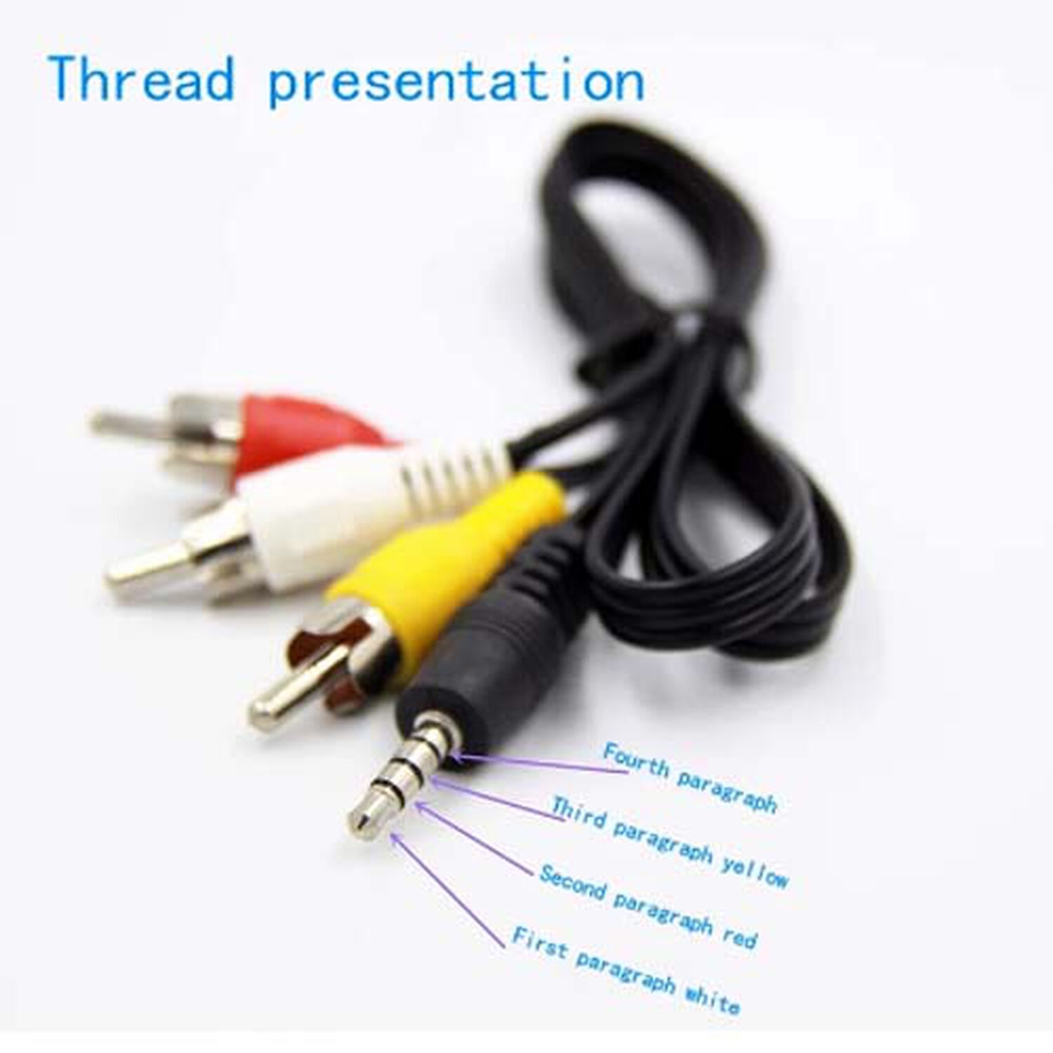 Cable Audio Rca Jack 3.5 Mm 3 X 1 Salida Auxiliar. Aux. Macho Plug Carro Ps3 image number 2.0