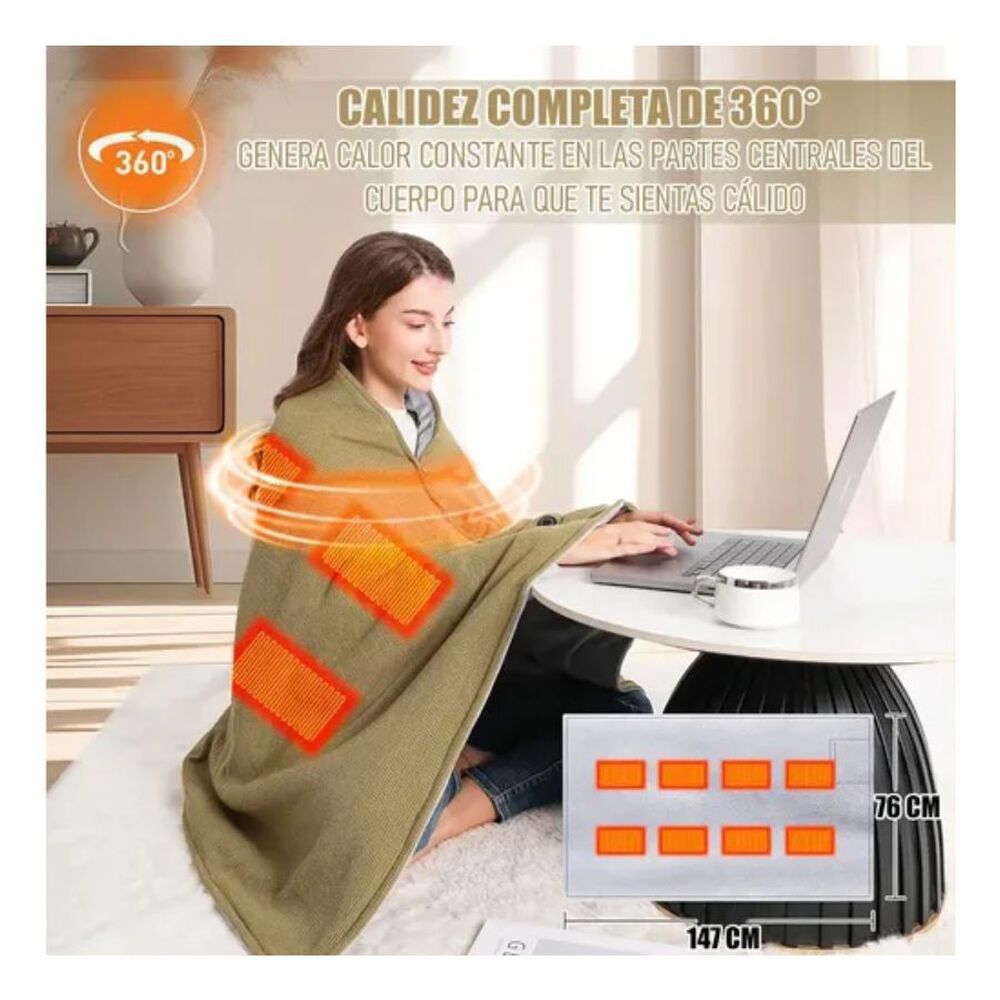 Manta Eléctrica Suave Multifuncional Con Calentamiento Rápido image number 2.0