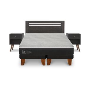Cama Europea Cic Hybrid Smart / 2 Plazas / Base Dividida + Set De Maderas