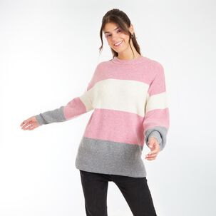 Sweater Franjas Regular Cuello Redondo Mujer Freedom