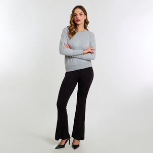 Sweater Aplicación Brillos Manga Larga Cuello Redondo Mujer Kimera