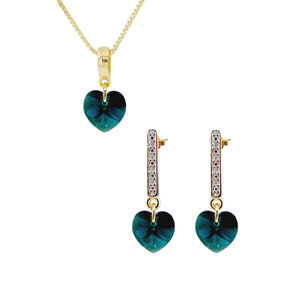 Conjunto Romance Gold Cristales Genuinos Emerald Shimmer