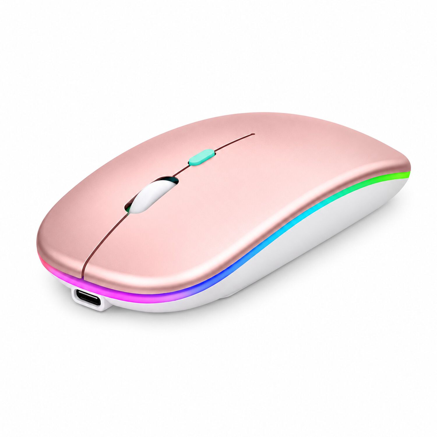 Mouse Dual Inal&aacute;mbrico Rosado Recargable Bluetooth + Usb 2g image number 0.0