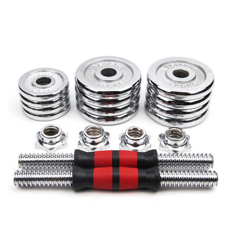 Set De Mancuernas 30 Kg Acero Cromadas Barra Y Malet&iacute;n image number 1.0