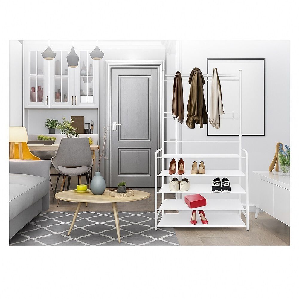 Organizador De Calzado Zapatos 5 Niveles Zapatero Perchero Color Blanco image number 11.0