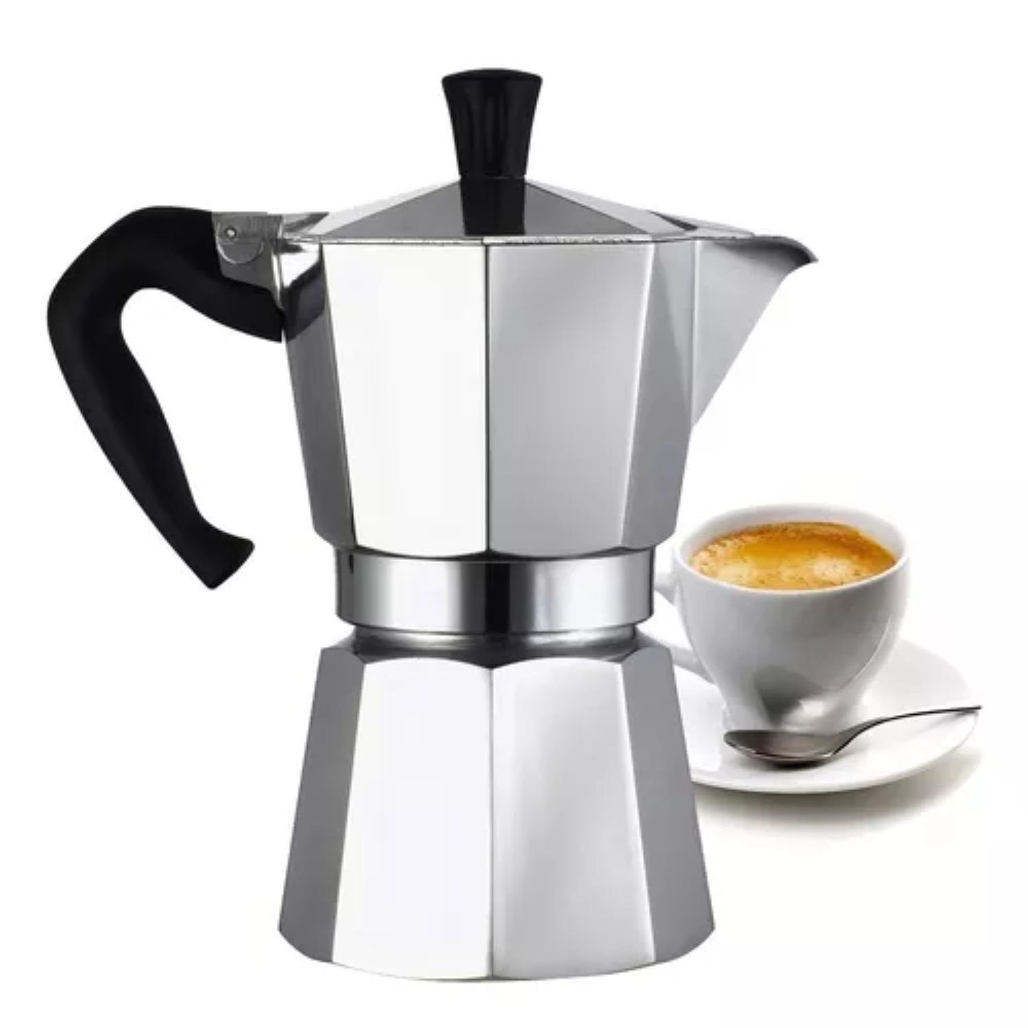 Cafetera Italiana De Aluminio 6 Tazas Cafe Desayuno image number 3.0