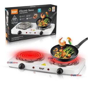 Cocina El&eacute;ctrica 2 Platos 2000w Cocinilla Port&aacute;til Blanco